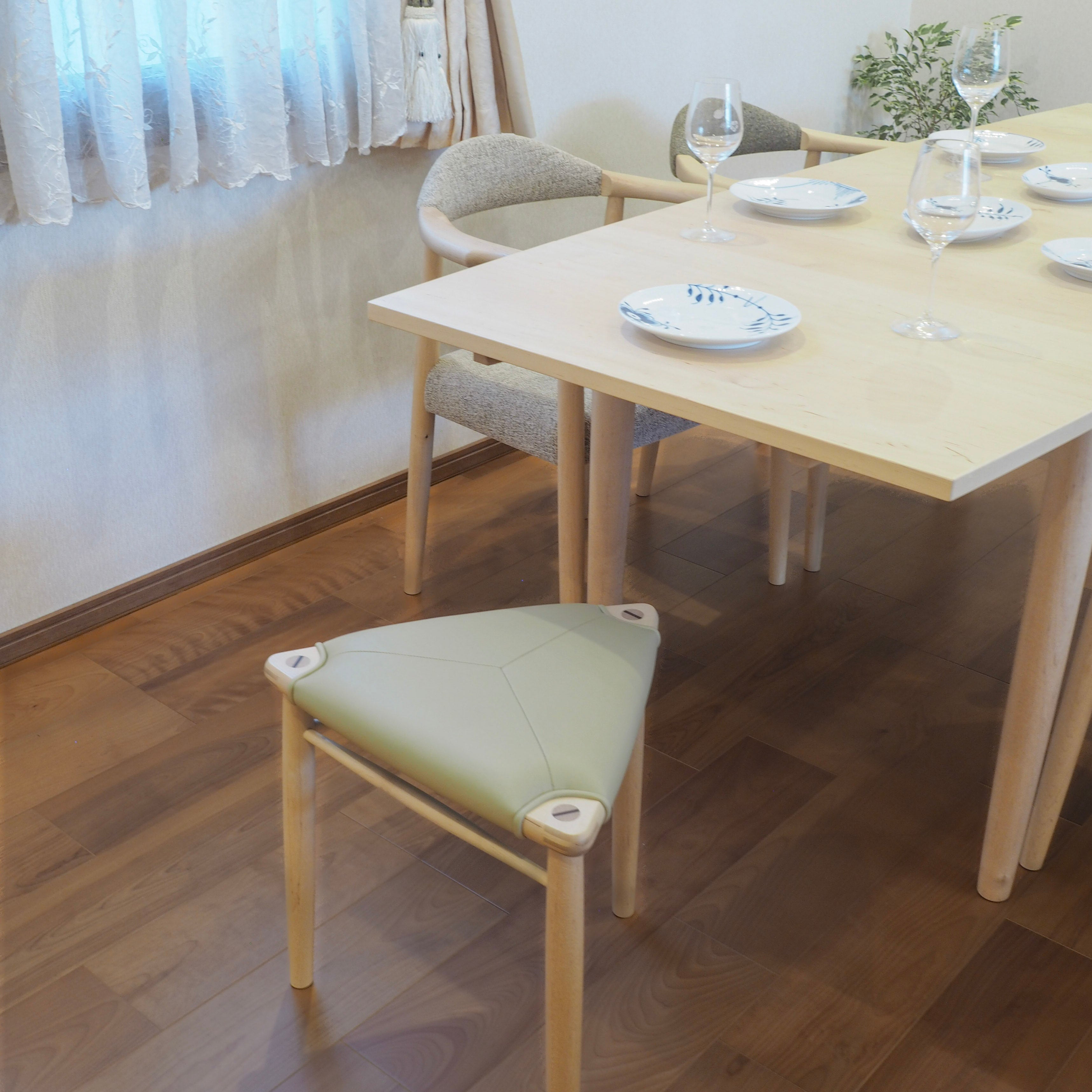 HOスツール レザー／ペーパーコード｜木と暮らしの工房