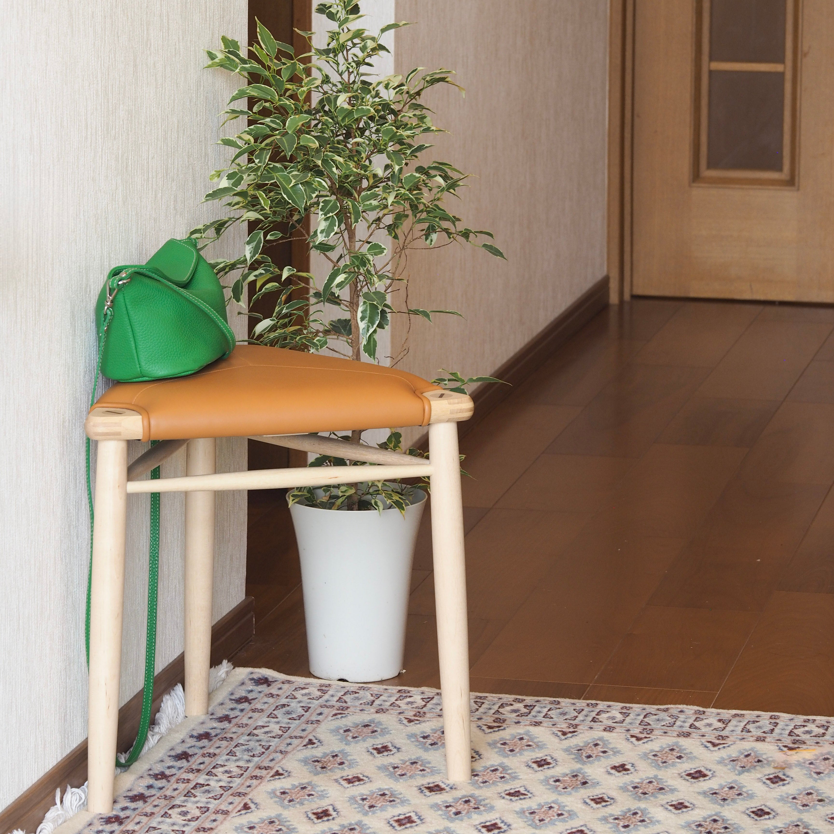 HOスツール レザー／ペーパーコード｜木と暮らしの工房