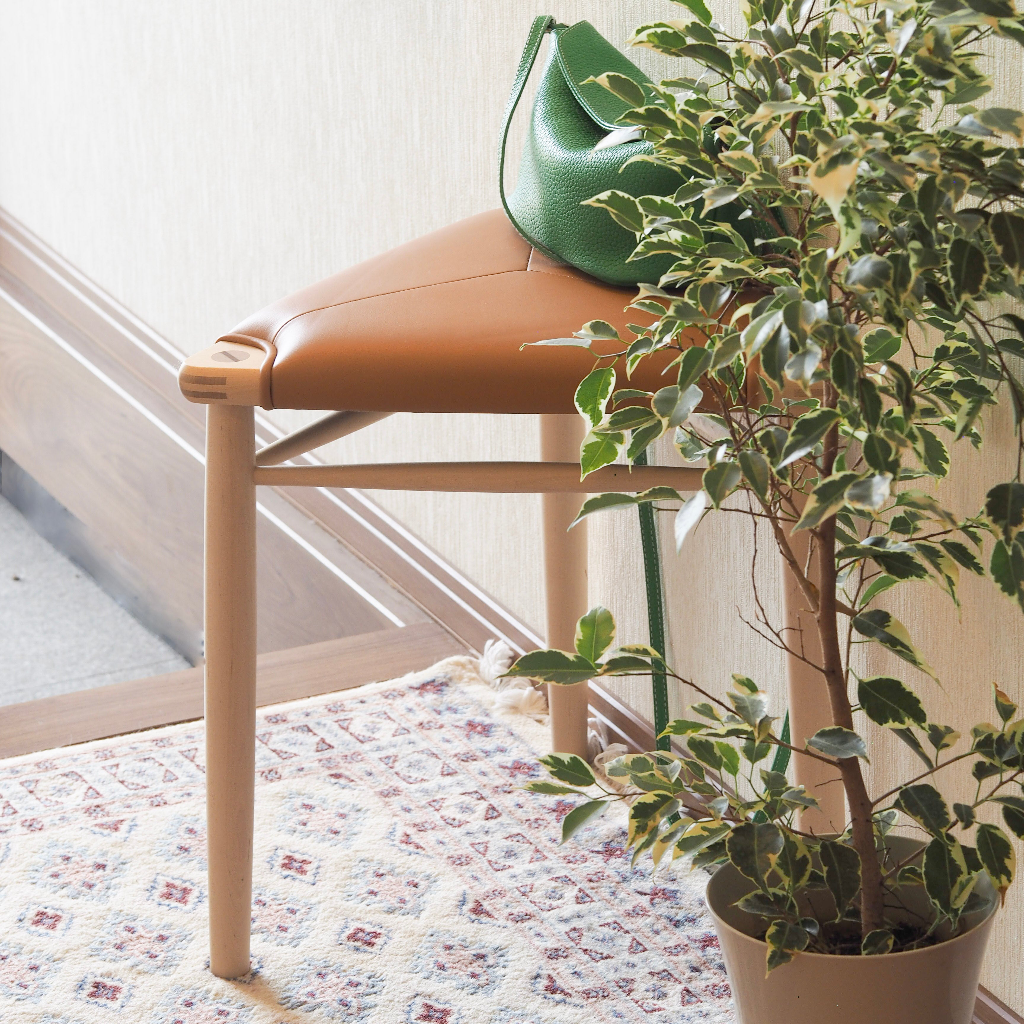 HOスツール レザー／ペーパーコード｜木と暮らしの工房