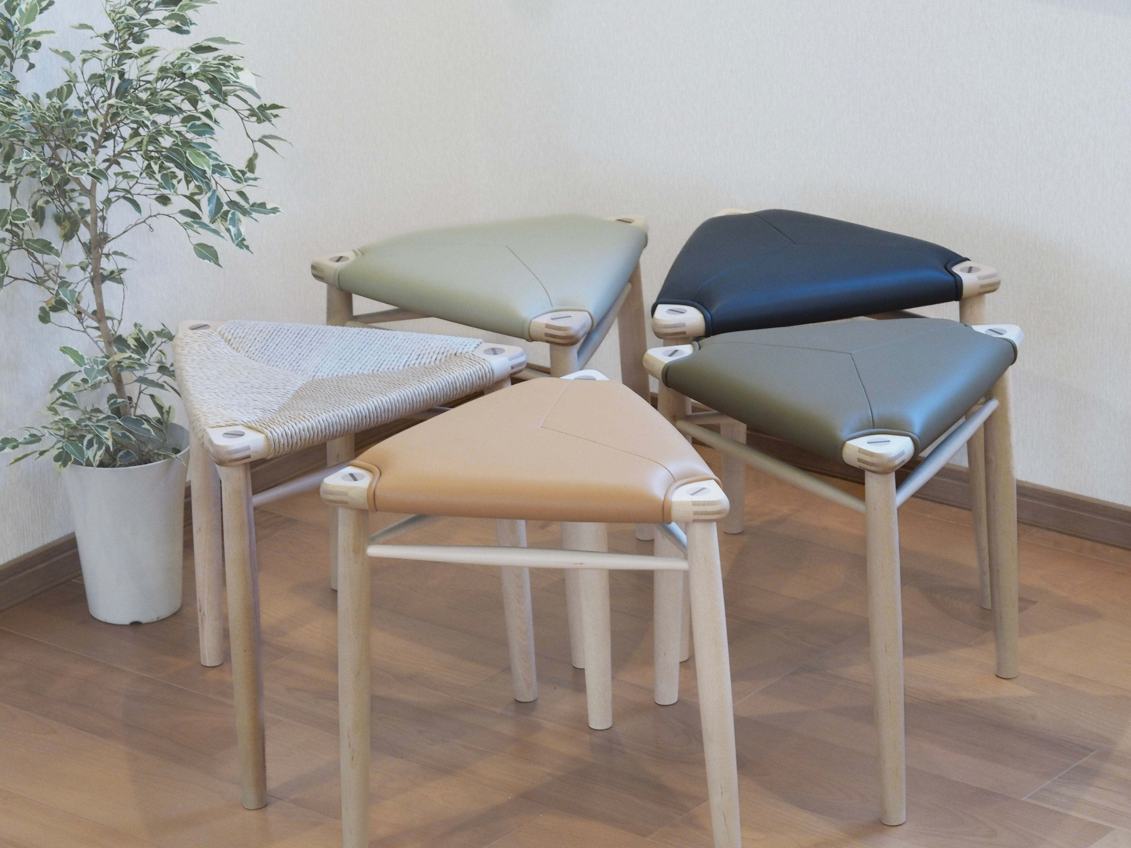 HOスツール レザー／ペーパーコード｜木と暮らしの工房