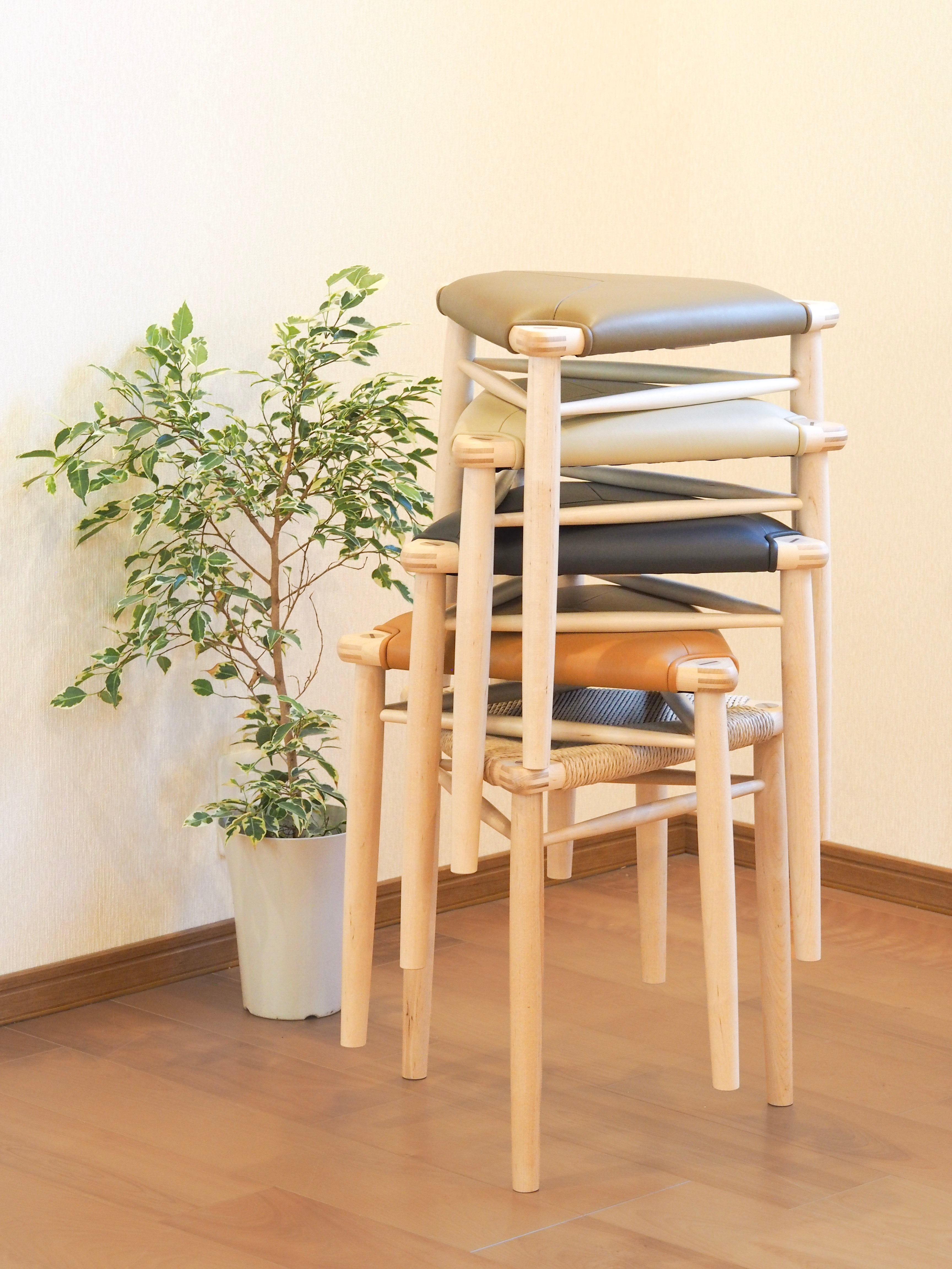 HOスツール レザー／ペーパーコード｜木と暮らしの工房