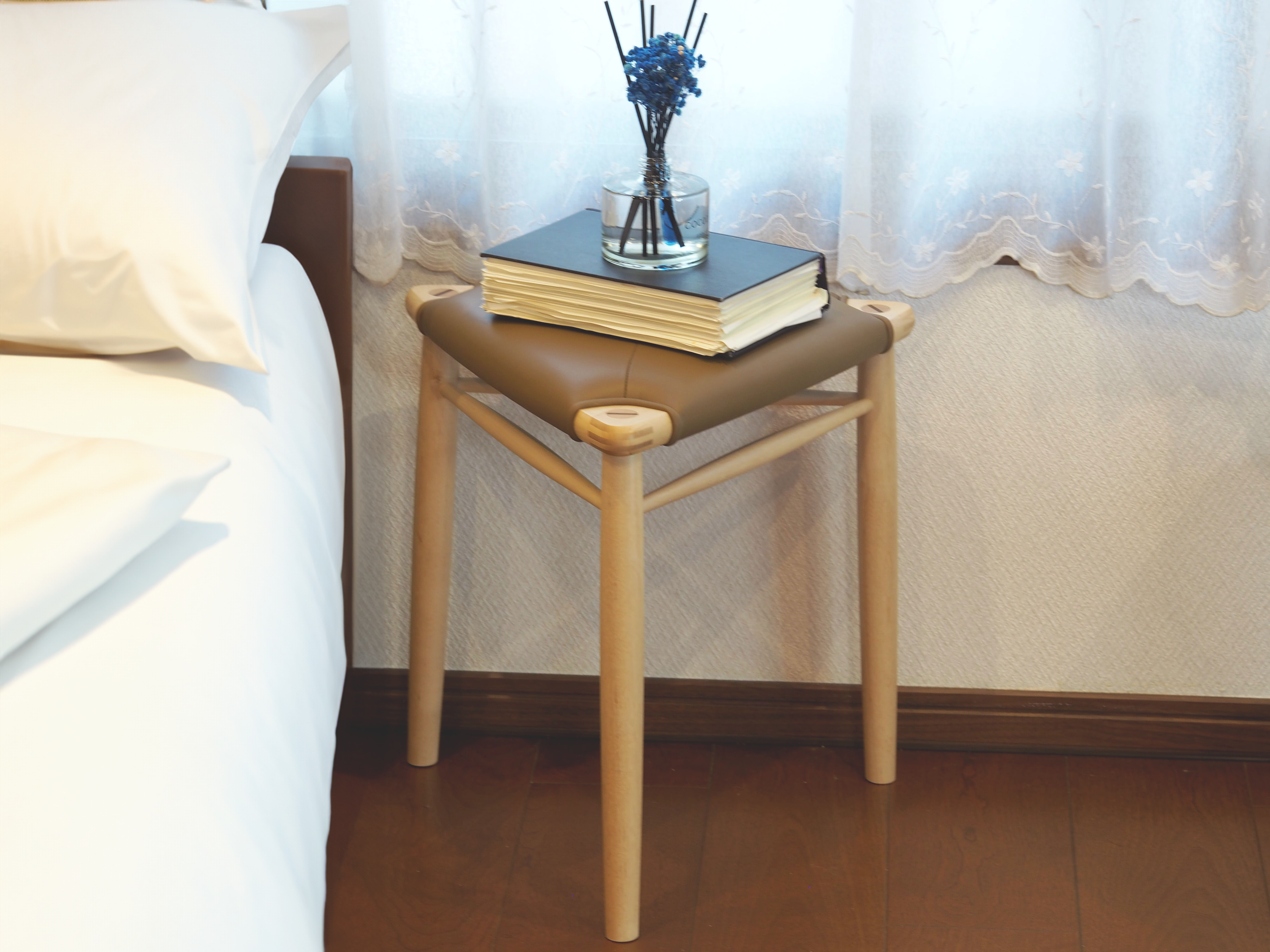 HOスツール レザー／ペーパーコード｜木と暮らしの工房