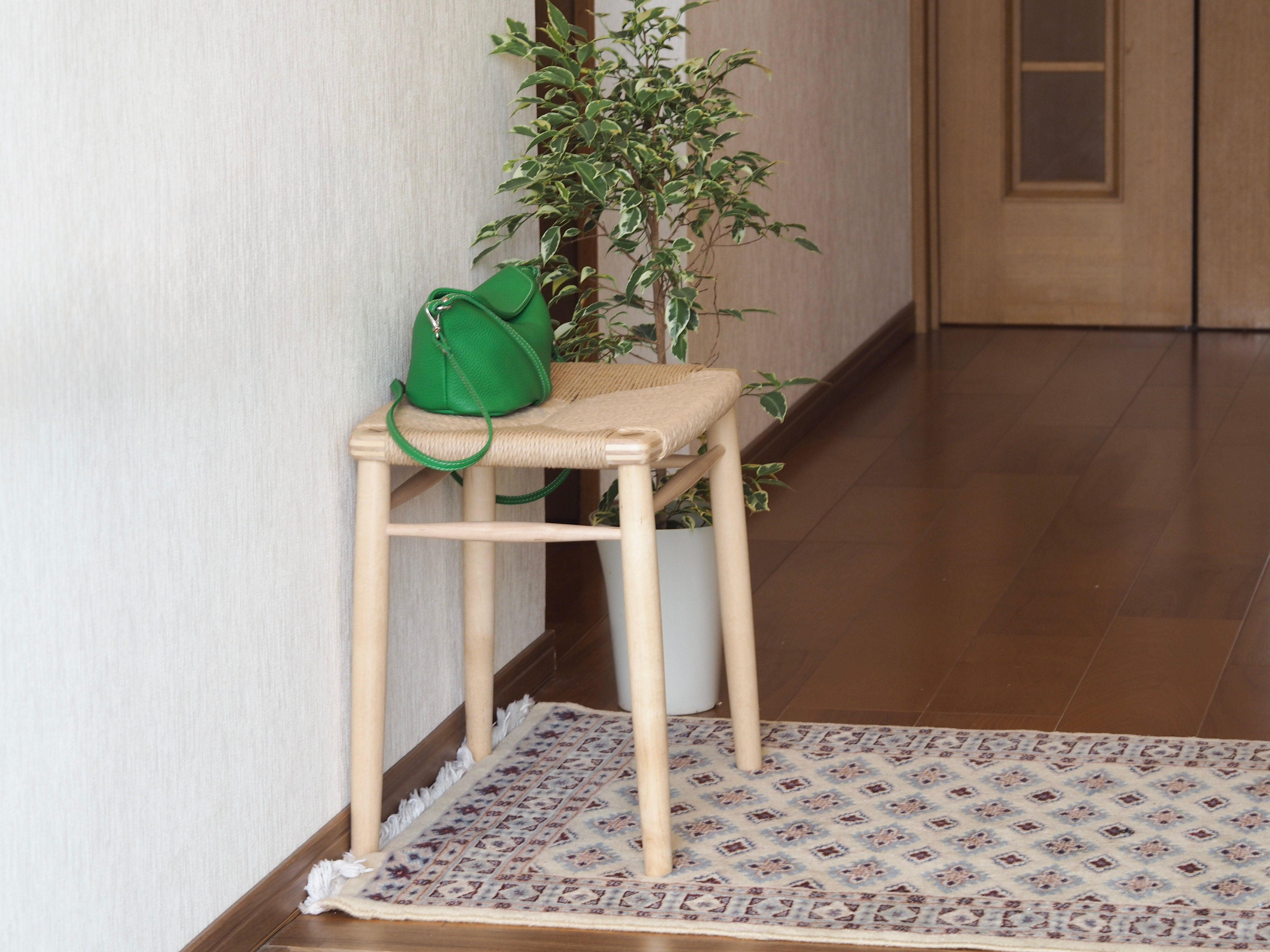 HOスツール 4Leg レザー／ペーパーコード｜木と暮らしの工房