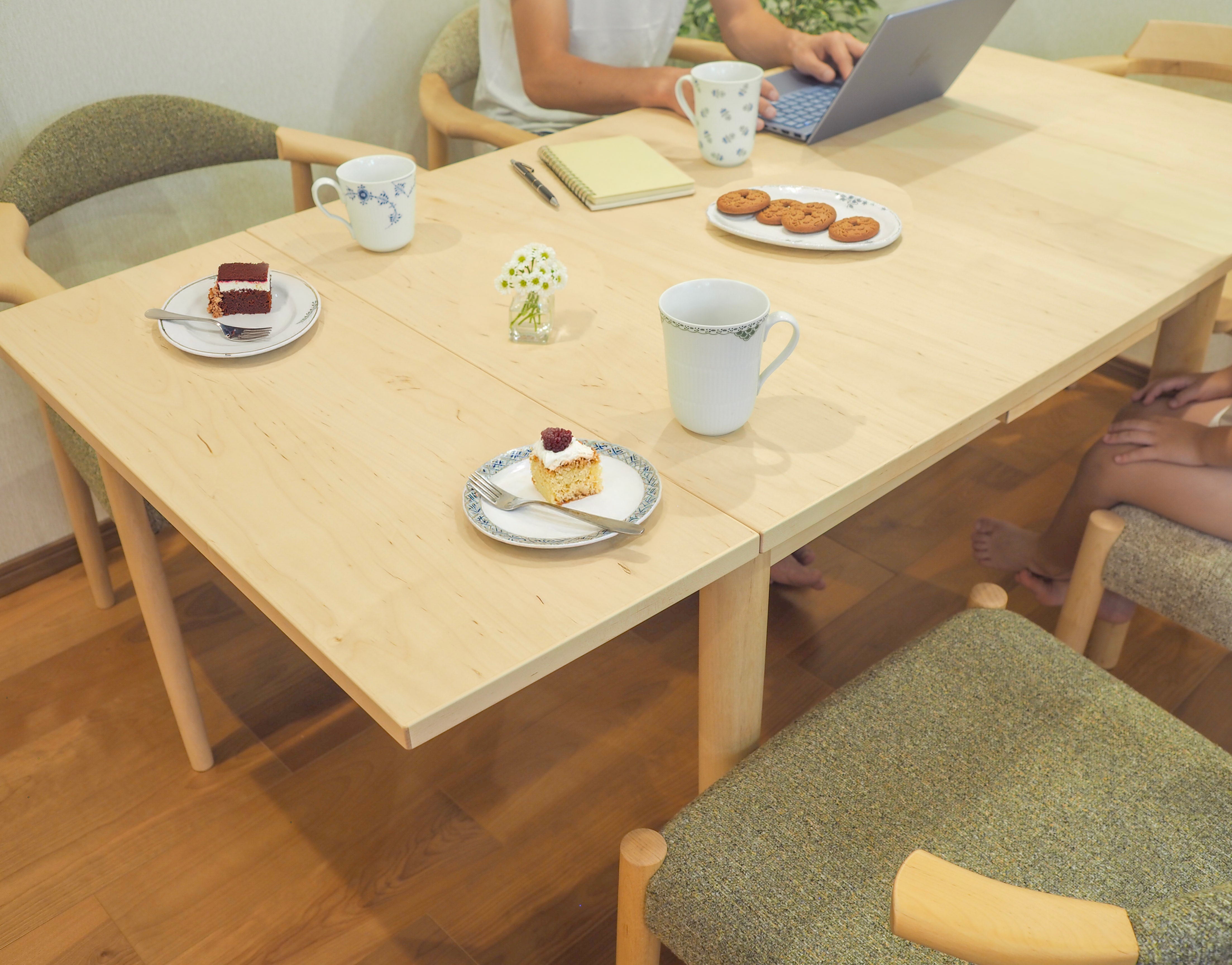 伸長式ダイニングテーブル (エクステンション 1300・900)｜木と暮らしの工房