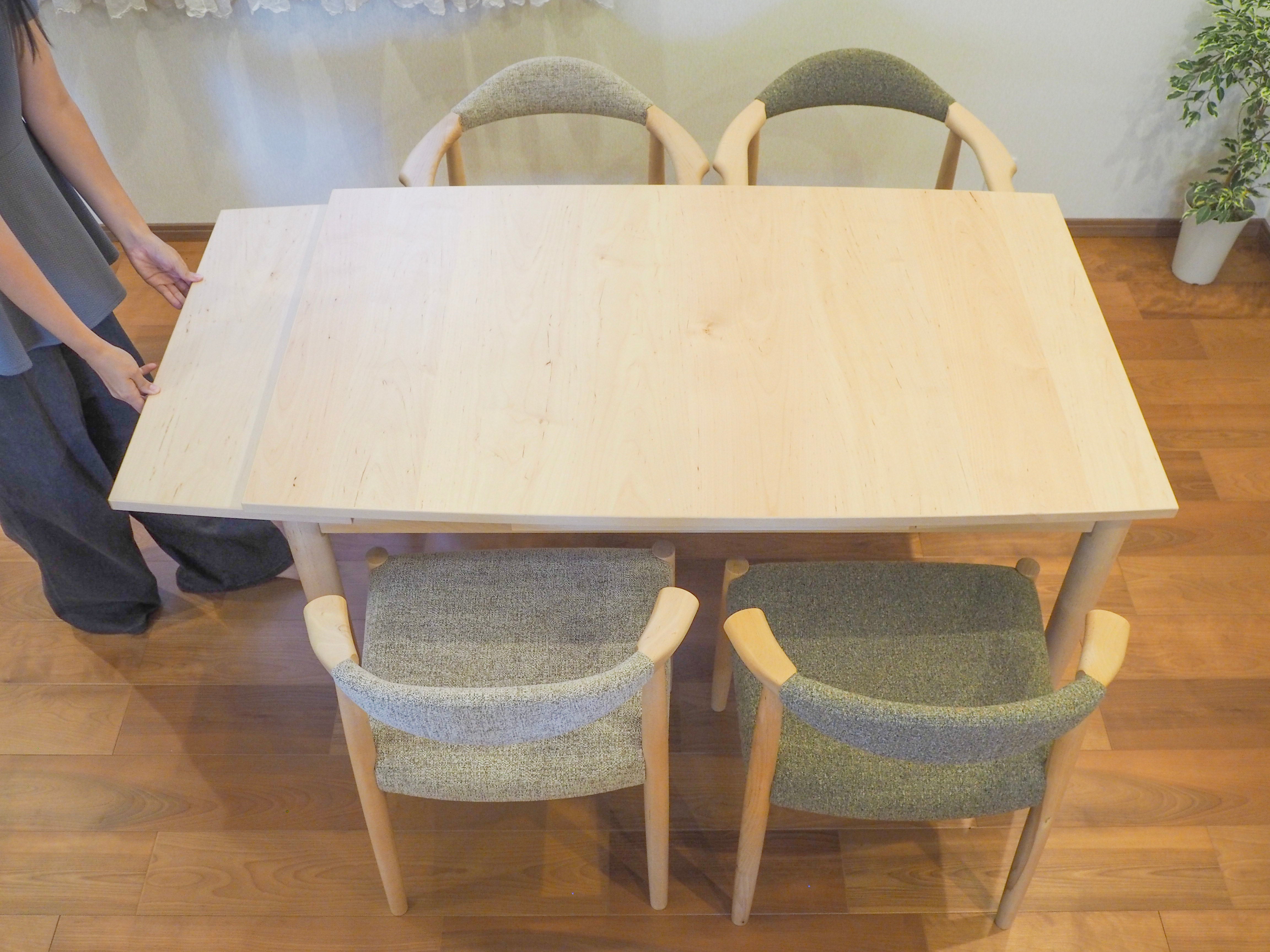 伸長式ダイニングテーブル (エクステンション 1300・900)｜木と暮らしの工房